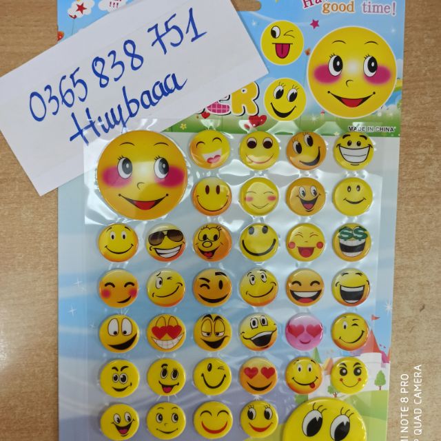 1 Vỉ 50 Hình Dán Sticker Nổi 3D
