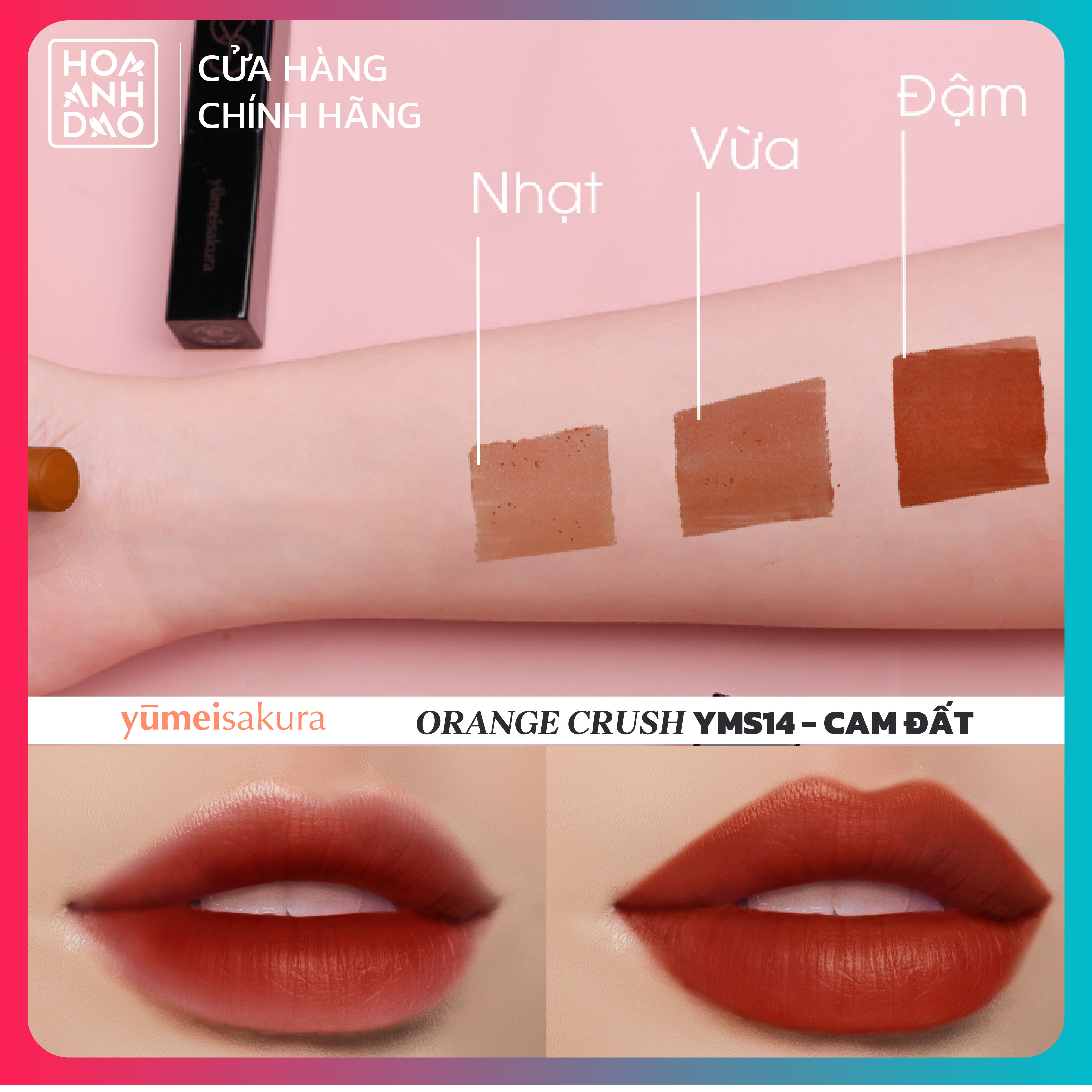 Son Thỏi Lì Yumeisakura - Cam Đất - Orange Crush - YMS14