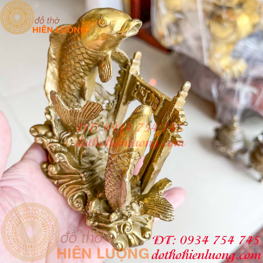 Cá chép vượt vũ môn bằng đồng 2 cỡ phong thủy