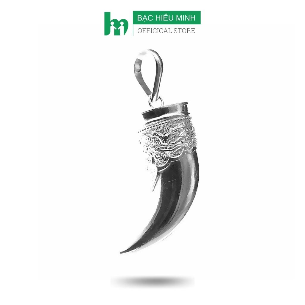 Mặt dây chuyền nam bạc chuẩn 925 nanh bạc bọc rồng bạc hiểu minh mdn025