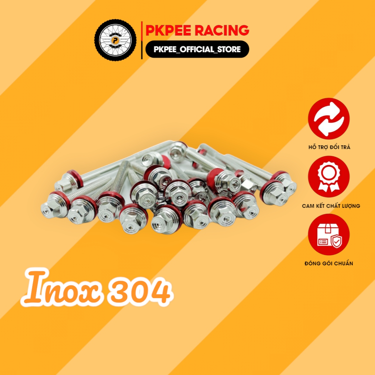 Bộ Ốc Lốc Máy Inox Salaya Dream, Wave, Future, Sirius, Sirius Fi, Exciter, Winenr, Sonic, Raider, Satria Fi