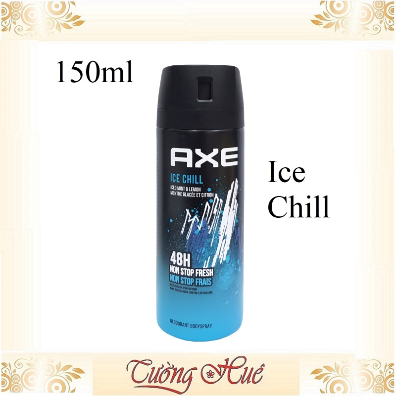 Xịt khử mùi nam Axe Ice Chill Frozen Mint & Lemon 48H Fresh Deodorant & Bodyspray - 150ml cao cấp