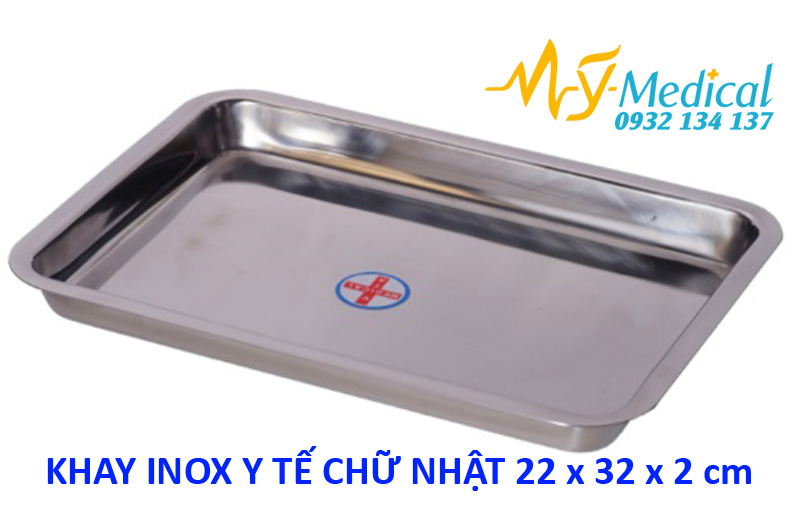 Khay inox y tế chữ nhật Vinh Tấn