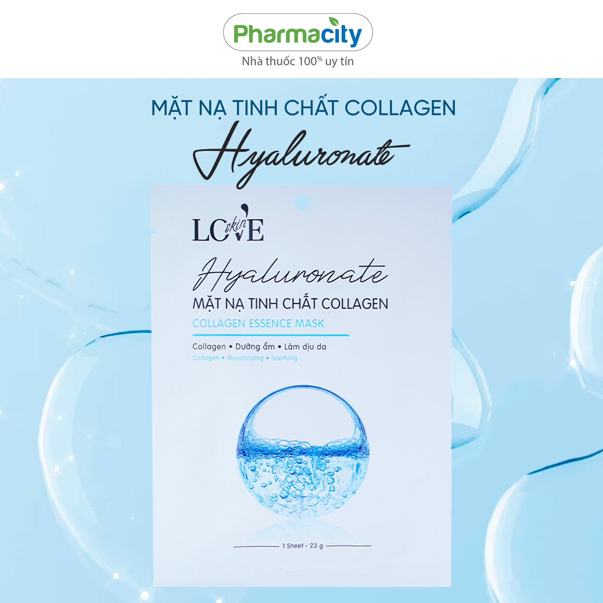 Mặt nạ tinh chất collagen Hyaluronate Pharmacity (23g)