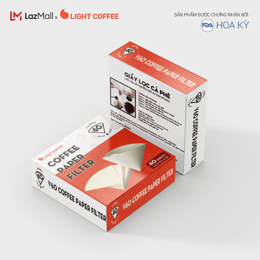 Giấy lọc cà phê 40 cái - LIGHT COFFEE màu trắng