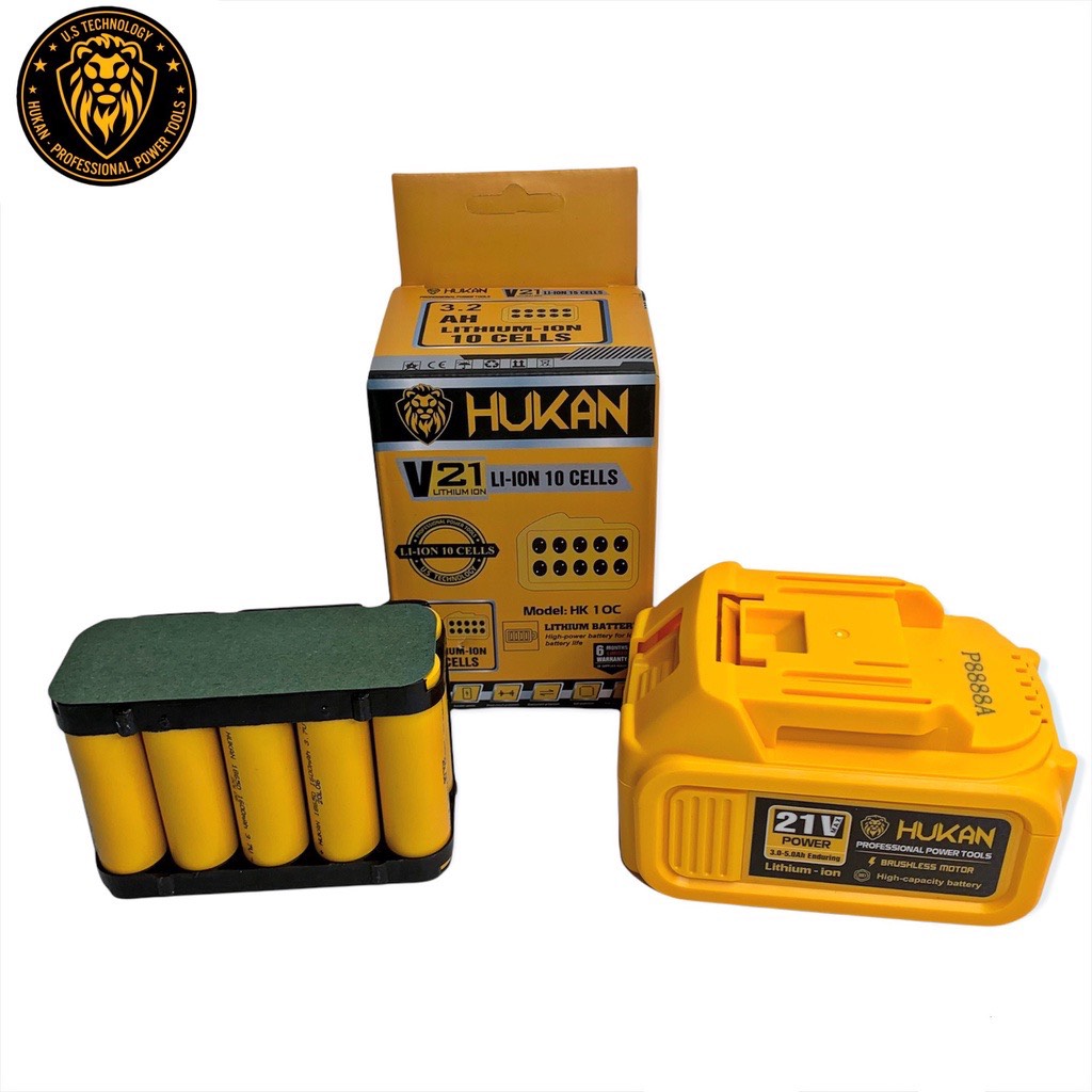 Pin Máy Khoan Máy Siết Bulong Hukan 15cell, 10cell