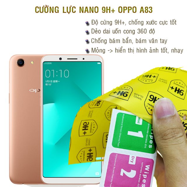Dán cường lực nano dẻo 9h+ oppo a83
