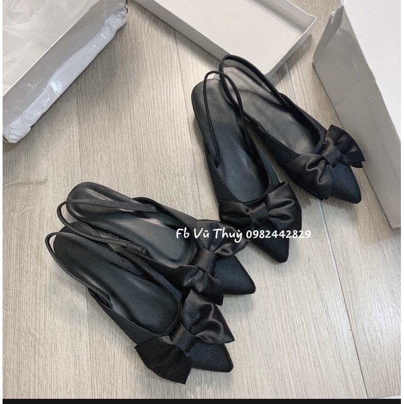 Giày sandal bệt nơ lụa SD-0299