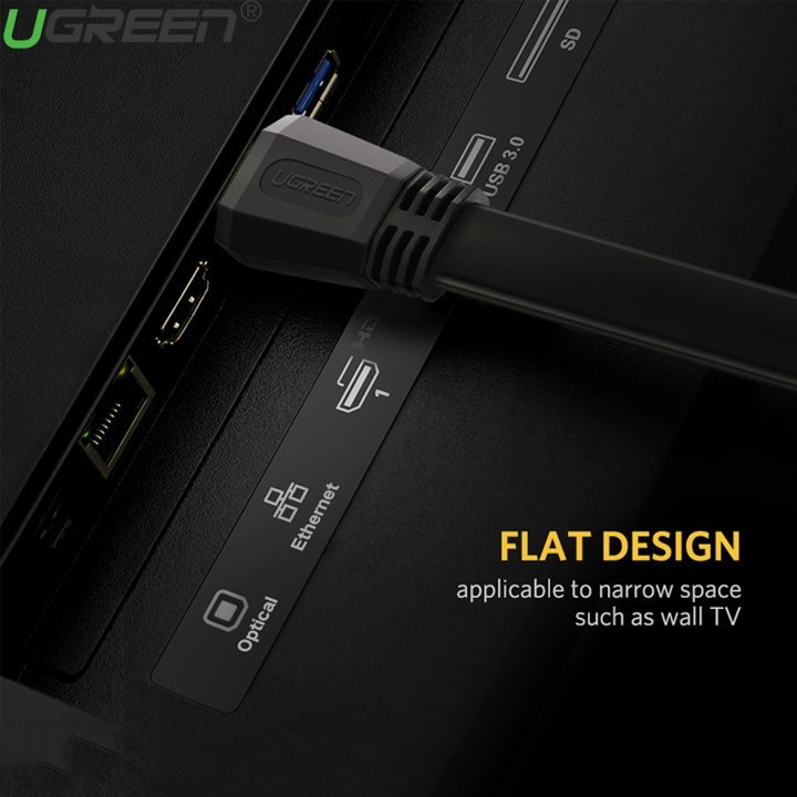 Cáp HDMI 2.0 Dây Dẹt Siêu Mỏng Dài 5 Mét Ugreen 50821