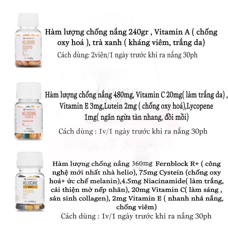 ( Mẫu mới ) Viên uống chống nắng Heliocare