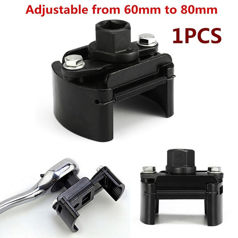 Uh1oCLxY Cốc cờ lê lọc dầu thông dụng cho xe hơi 60-80mm dụng cụ tháo vỏ 1/2 inch có thể điều chỉnh