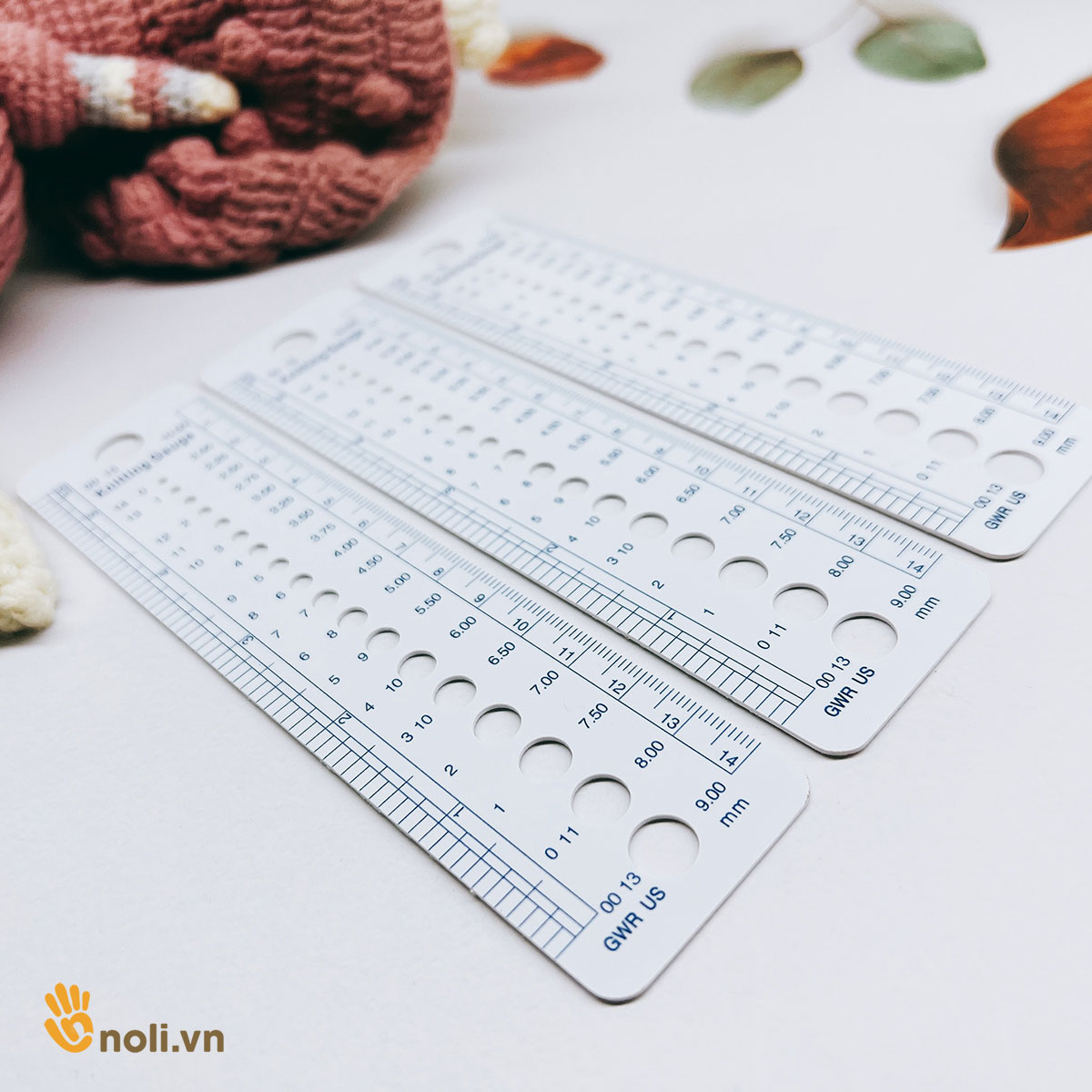 Thước đo size len sợi, kim móc