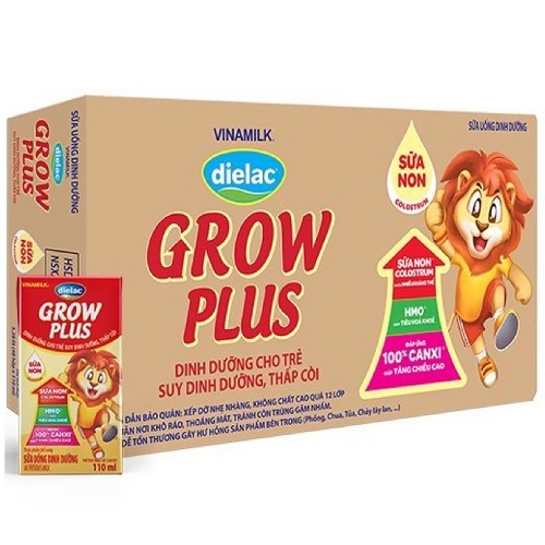 Thùng 48 hộp sữa bột pha sẵn vinamilk dielac grow plus - đỏ 110ml