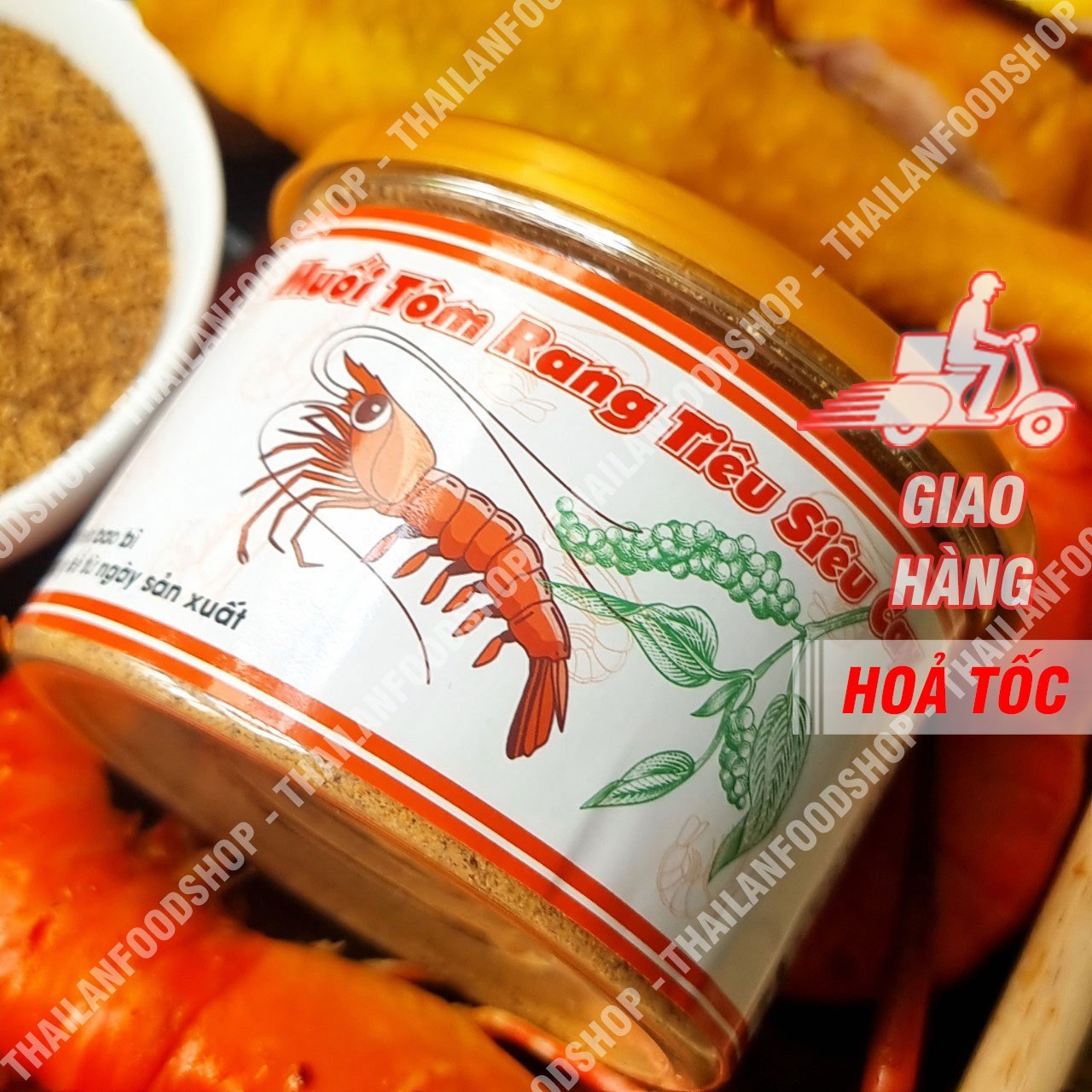 Muối Tôm Rang Tiêu Siêu Ngon - Lon 250gr