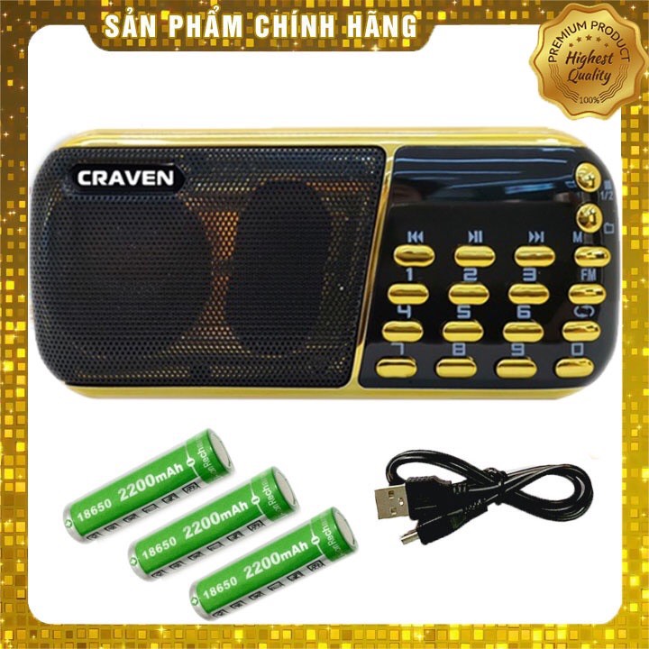 Đài radio fm caraven cr-853 3 pin siêu trâu chuyên fm-am-usb-thẻ tf tặng kèm 3 pin chât lượng- loa di động cho âm thanh chất lượng.