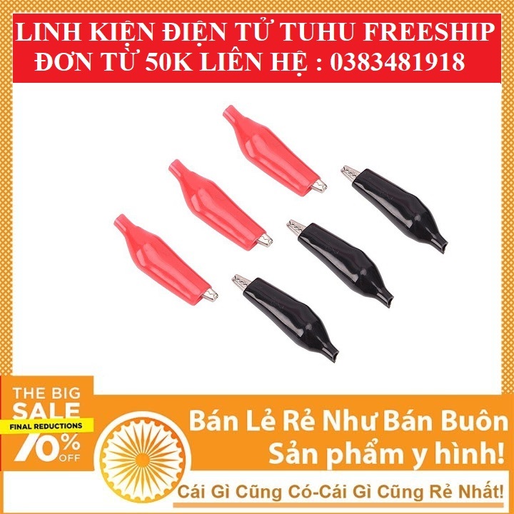 Kẹp Cá Sấu 45mm - 1 cặp Đỏ Đen