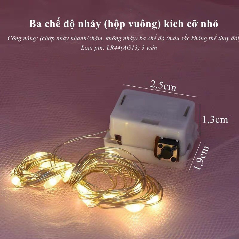 Dây Đèn Dùng Pin Đom Đóm Siêu Xinh Dây 2M