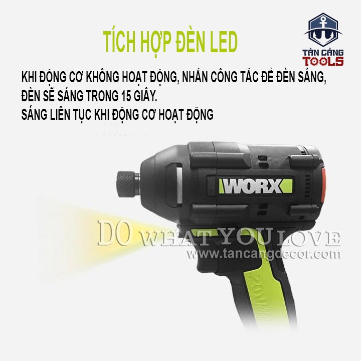 Máy Vặn Vít Động Lực Dùng Pin 20V Worx WU294.1