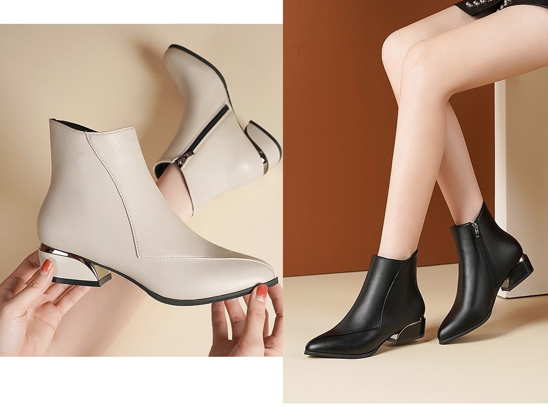 [DA MỀM] Giày boot đế thấp cổ thấp dây khóa gân chỉ xéo siêu êm sang trọng S036,