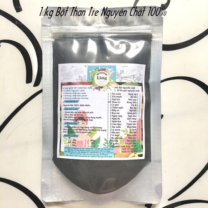 Bột Than tre hoạt tính đắp mặt, trắng răng 500g-1Kg có giấy VSATTP và ĐKKD nguyên chất thiên nhiên 100% đa công dụng