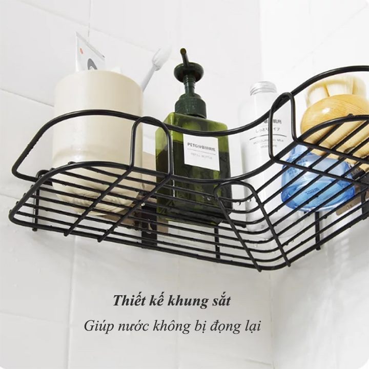 Kệ góc sắt dán tường đa năng