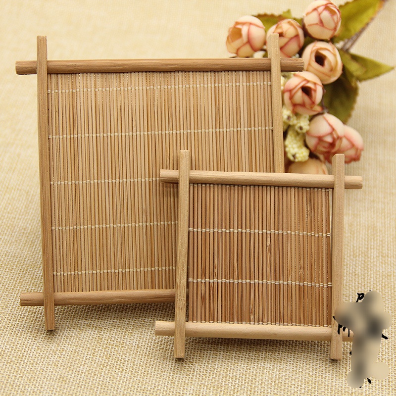 Khay tre lót ly trang trí chụp kgd009