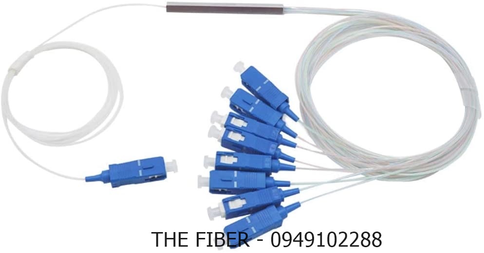 Bộ chia quang PLC 1x8 SC-UPC phi 0.9mm dài 1M