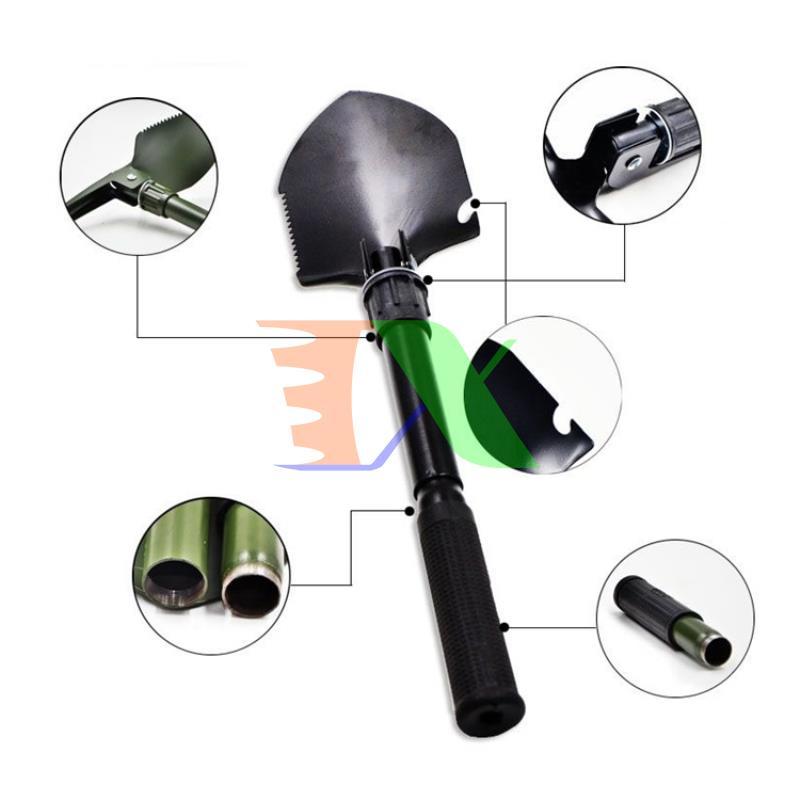 Folding Shovel Multi-Function 5 in 1 (type 2, no pockets, do not remove the handle), shovel, shovel phượt