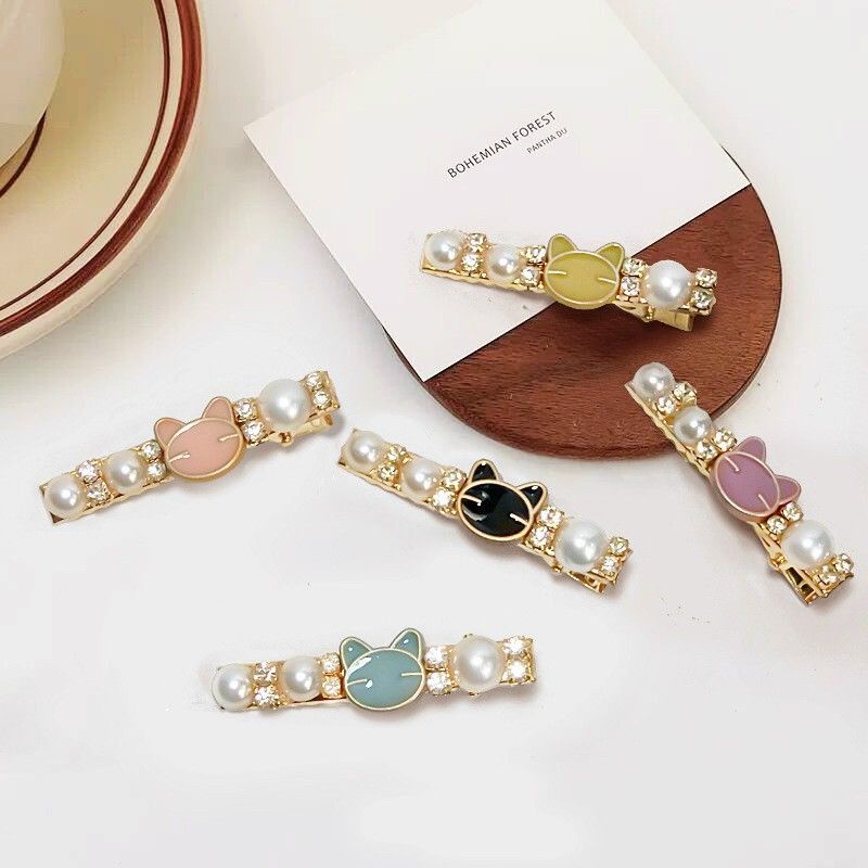 set 2 cái kẹp tóc đính đá siêu xinh đi tiệc lấp lánh