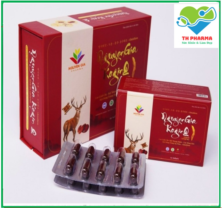 Viên Đạm Hồng Sâm Nguyễn Gia Kogin Gold giúp bồi bổ cơ thể , giảm mệt mỏi , suy nhược cơ thể , tăng cường sức đề kháng - hộp 60 Viên -TH PHARMA