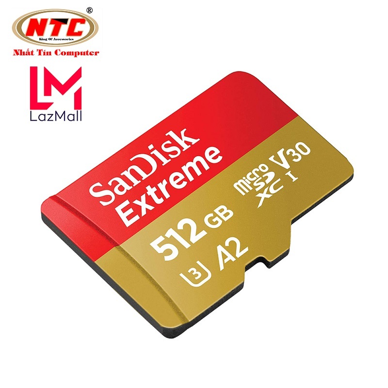 [Voucher 8% tối đa 800k cho đơn từ 150k] Thẻ Nhớ MicroSDXC SanDisk Extreme 512GB V30 U3 4K A2 R160MB/s W90MB/s (Vàng) - No Adapter - Nhat Tin Authorised Store