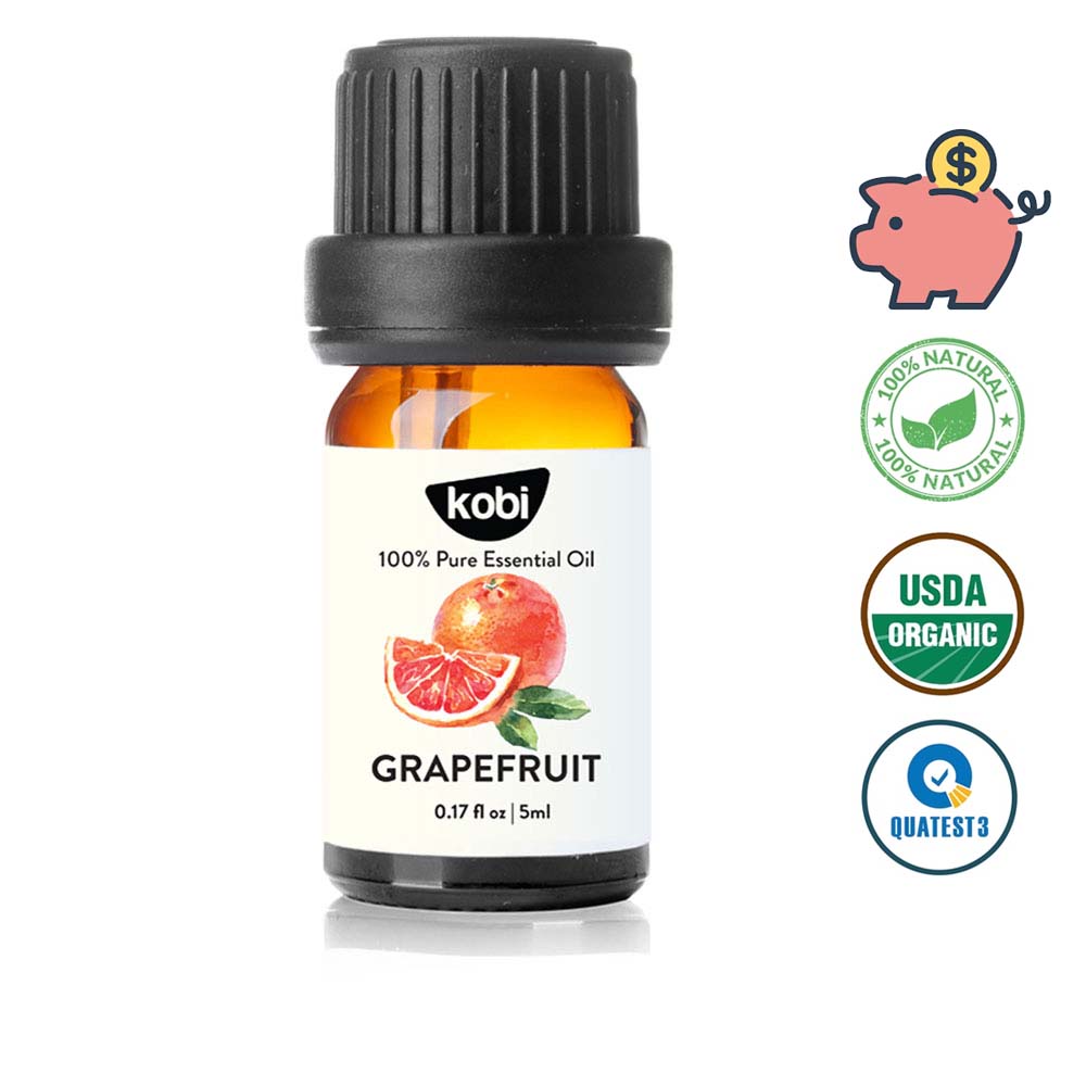 Tinh dầu bưởi Kobi Grapefruit essential oil nguyên chất giúp kích thích mọc tóc, giảm rụng tóc, xông phòng hiệu quả -5ml