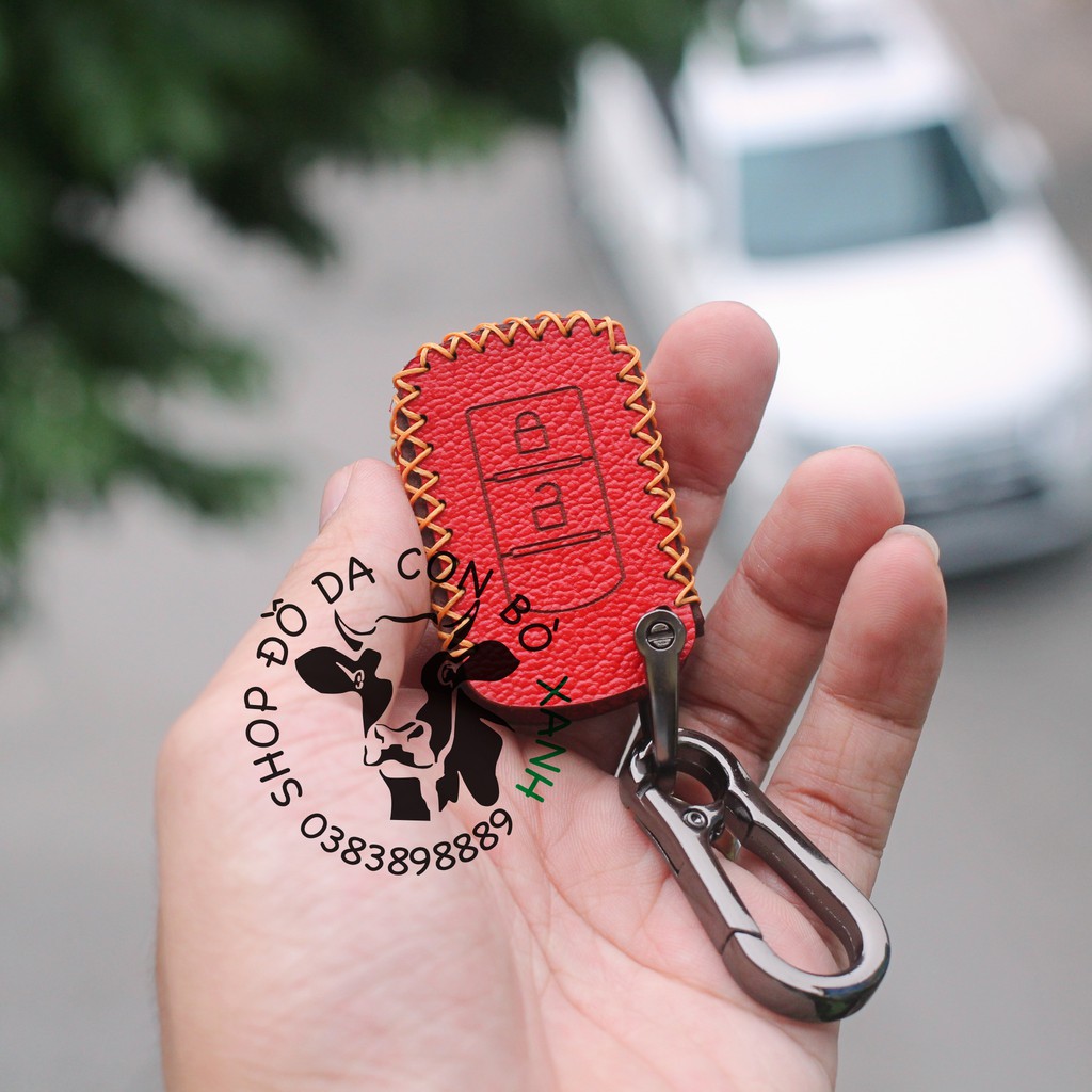 Bao Da Chìa Khoá Mitsubishi Xpander, Triton, Attrage, Mirage, Lancer handmade Da Thật 002