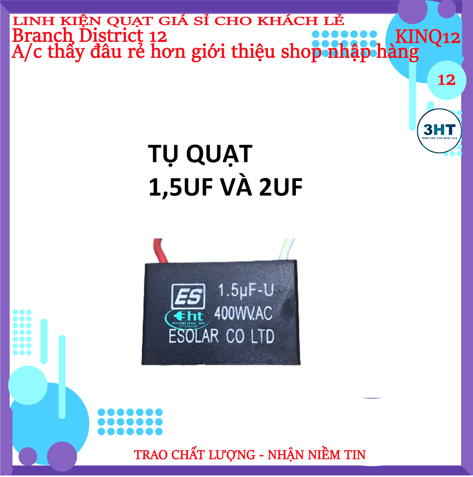 10 tụ điện 2 MF 400VAC - Tụ quạt điện