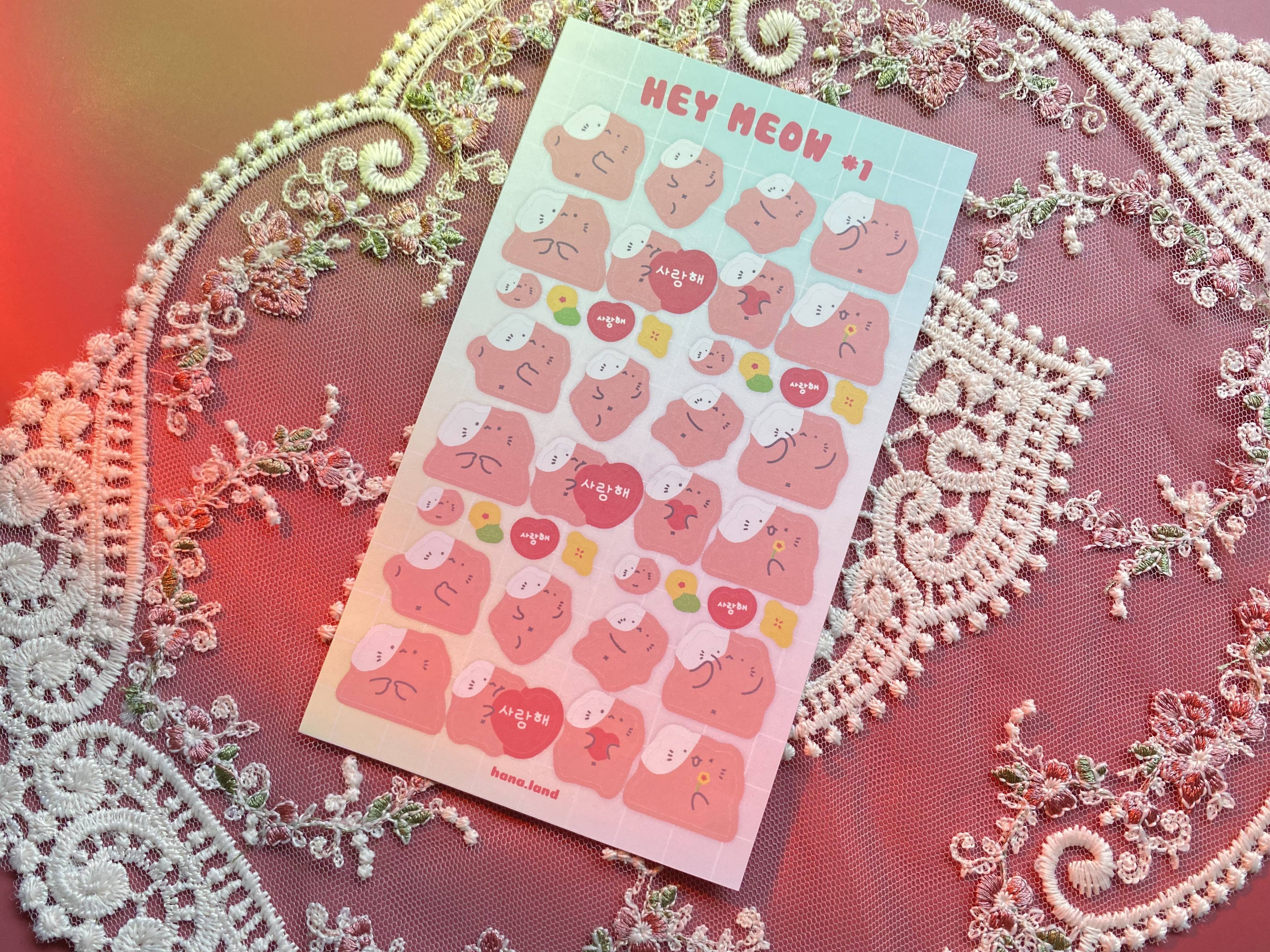 [Meow#1] Sticker decal mèo béo Hey Meow _ hanaland