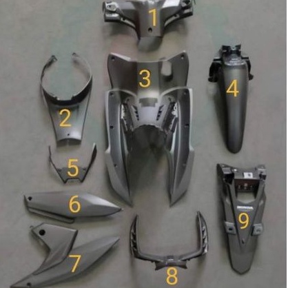 Bộ nhựa nhám đen gắn áo xe WAVE RSX 110 2014 - 2020 zin