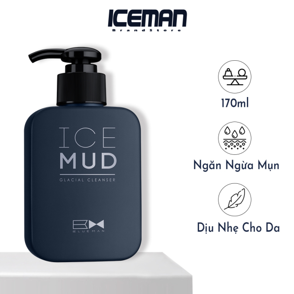 Sữa Rửa Mặt Nam Ngăn Ngừa Mụn Ice Mud BLUEMAN - Làm Sạch Dầu Và Bã Nhờn 170ml nhập khẩu