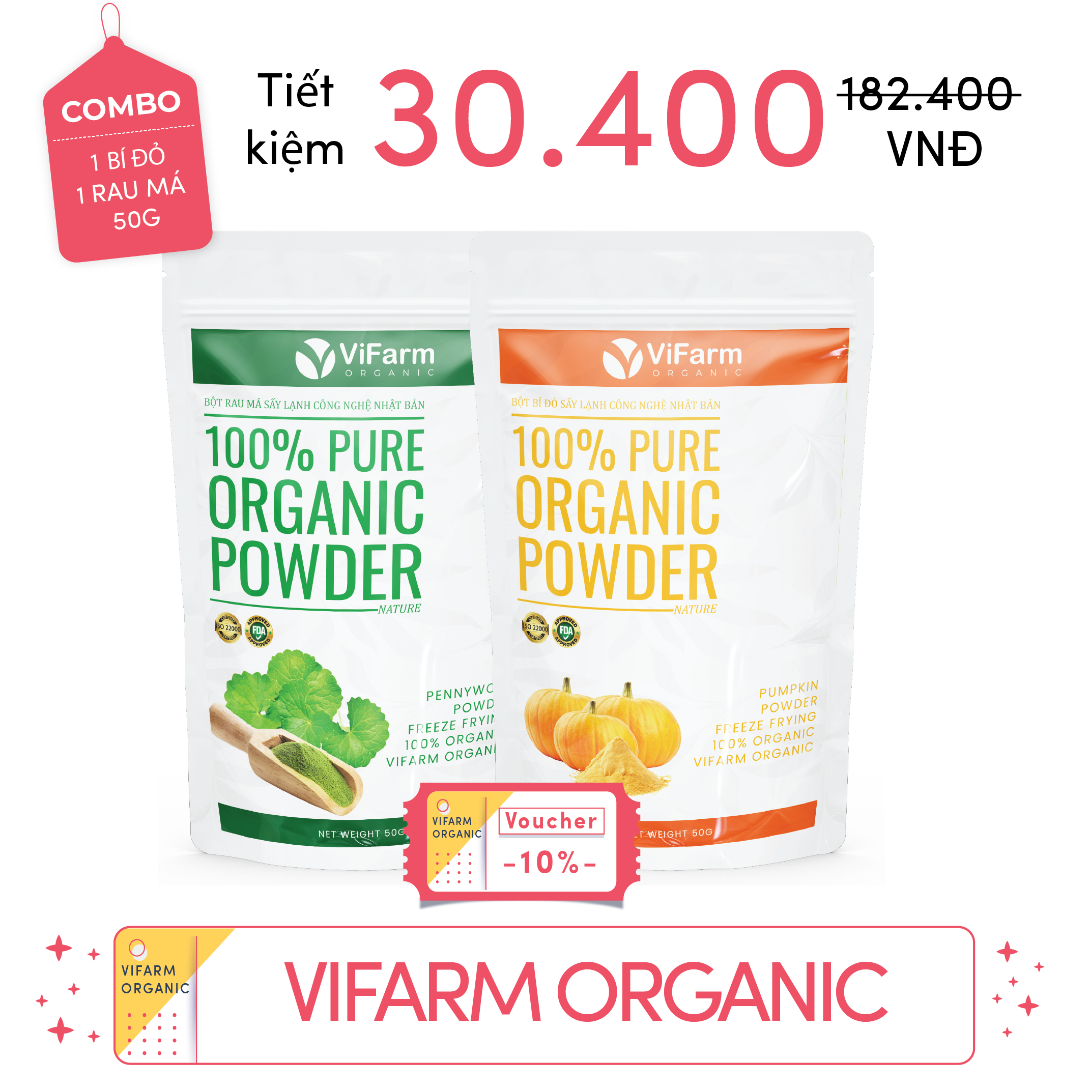 Bột Bí Đỏ Nguyên Chất ViFarm 50g