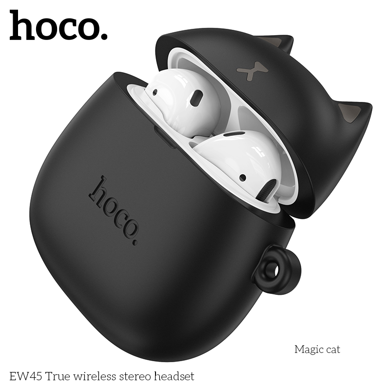 Bluetooth earphones tws hoco ew45 v5.3, battery 4h + gift with case silicon-accessories 1986
