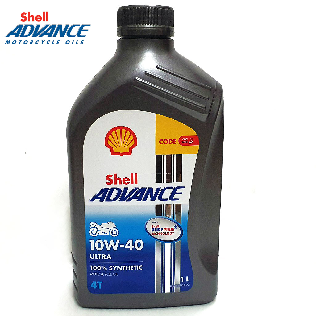 Nhớt Shell Advance Ultra 10W40 Tem 2 Lớp Thái Lan (1 Lít), Nhớt Tổng Hợp Hoàn Toàn Dùng Cho Exciter, Winner, Sonic, Satria, Raider, MT15, R15, GSX