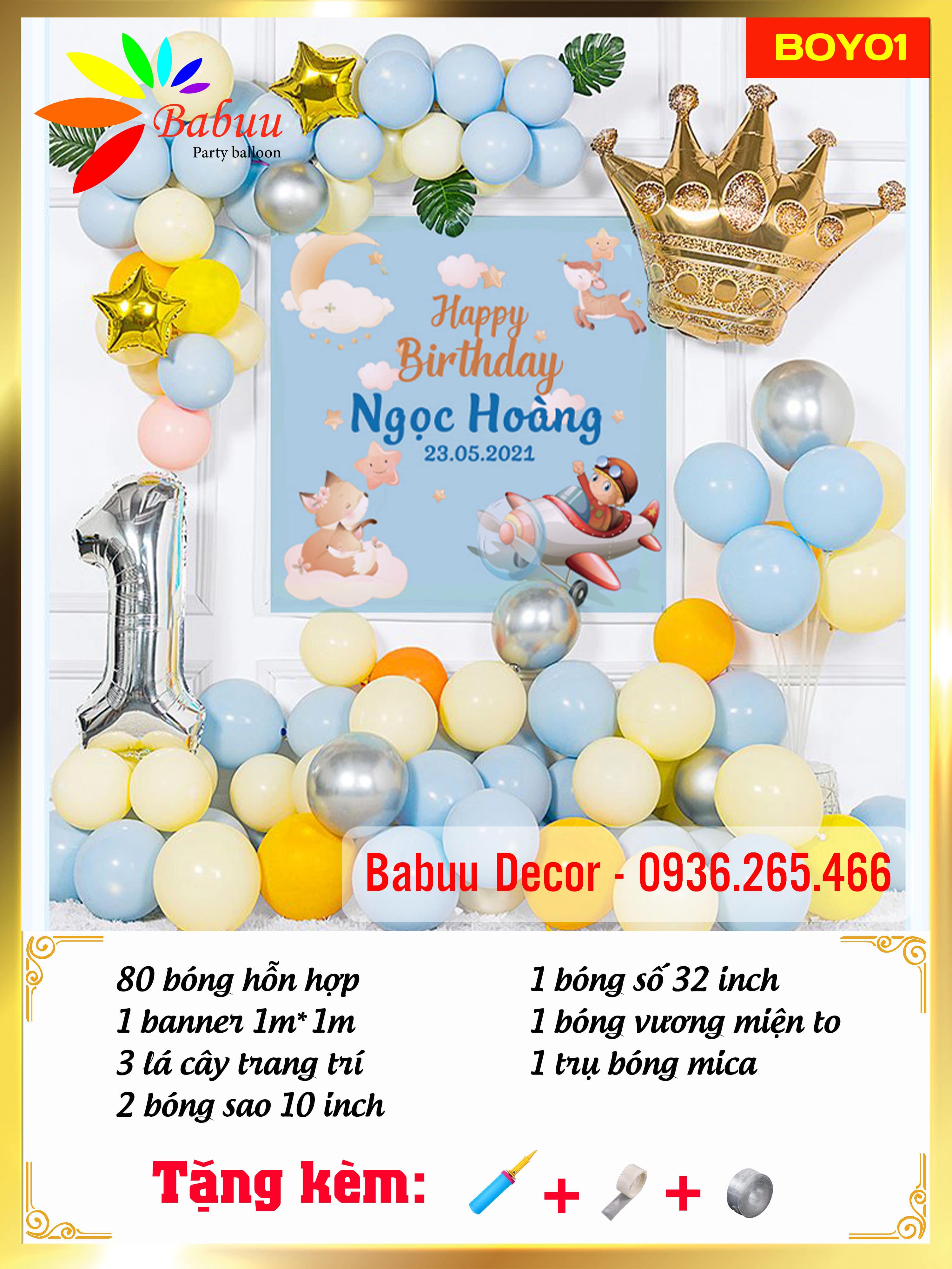 Set bóng trang trí sinh nhật cho bé trai siêu đẹp