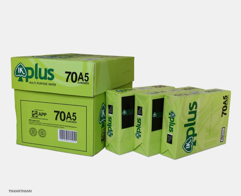 Giấy IK Plus A4 ĐL 70/90 (500 tờ/ram) chất liệu tốt giá rẻ