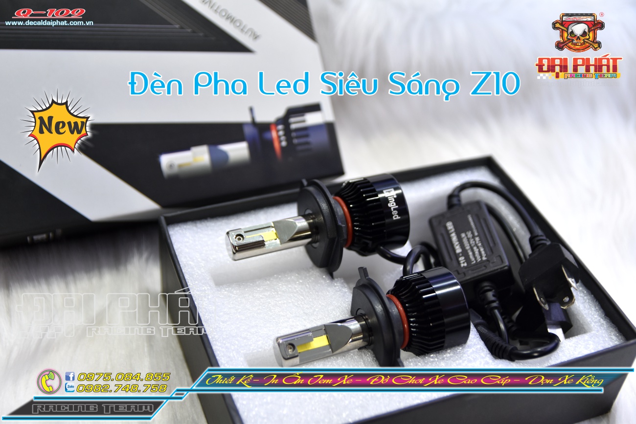 ĐÈN PHA LED SIÊU SÁNG Z10S CHÂN H4 - 1 BÓNG