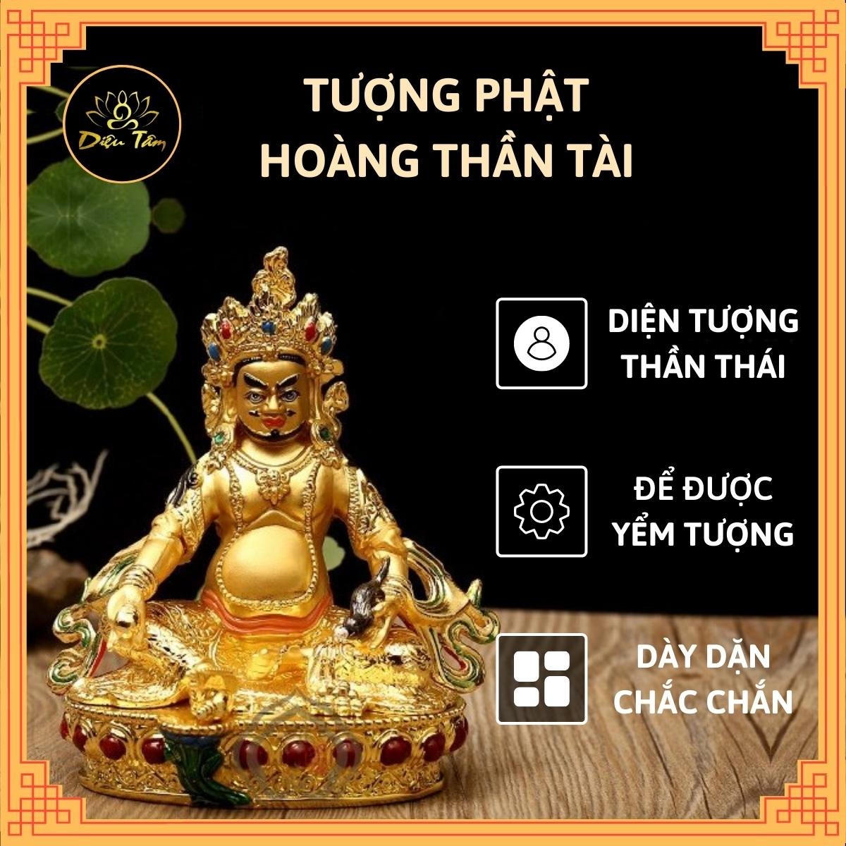 Buddha statue yellow Mammon tantric zambhala stone color