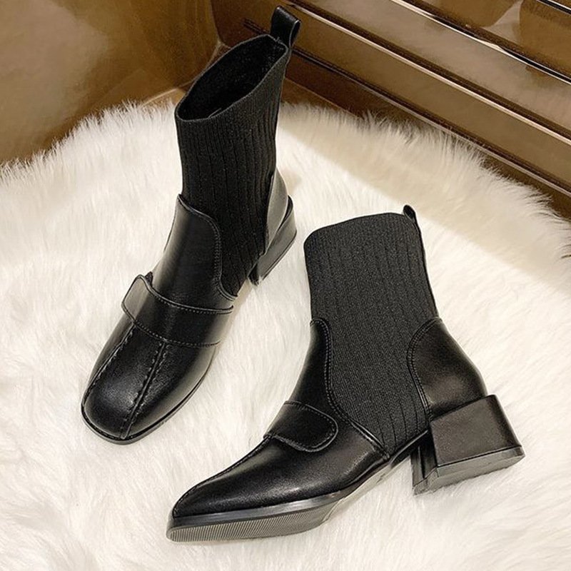 Giày bốt/ boots da lót lông ấm áp đế cao 3cm siêu nhẹ cực xinh