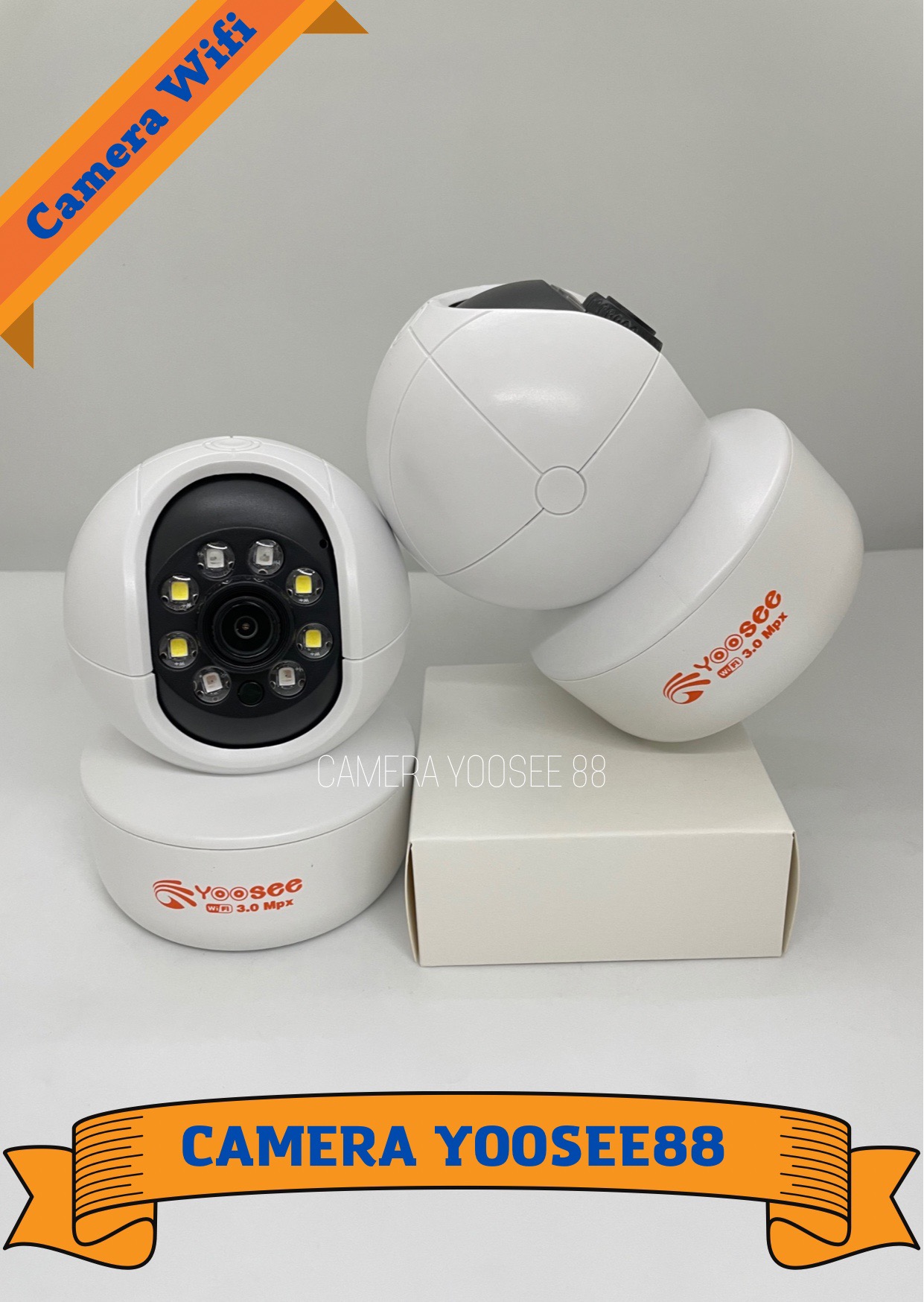 Yoosee YS-2031 IP Camera , 1080P , 360 Degree Beardless Rotation, (Camera 2.0Mpx - Logo printed 3.0Mpx)