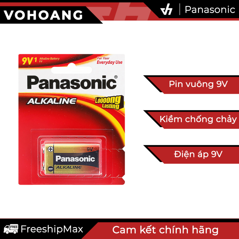 [HCM]Pin vuông 9V kiềm chống chảy - Panasonic 9V Alkaline