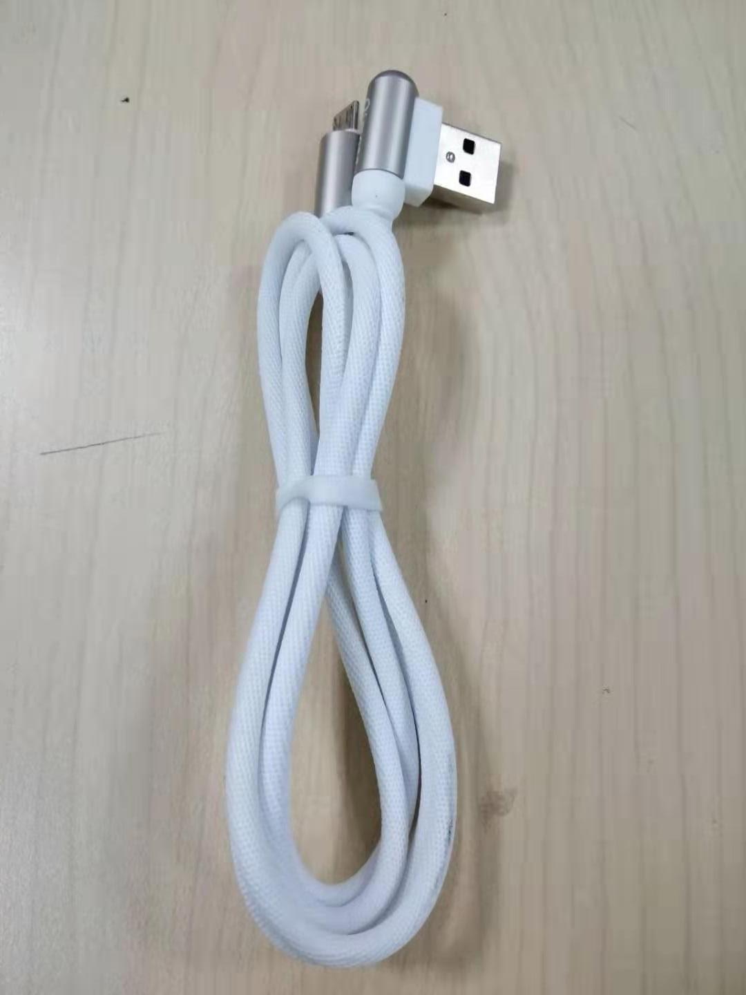 Cáp sạc Android dây vải chân USB vuông góc 90 độ