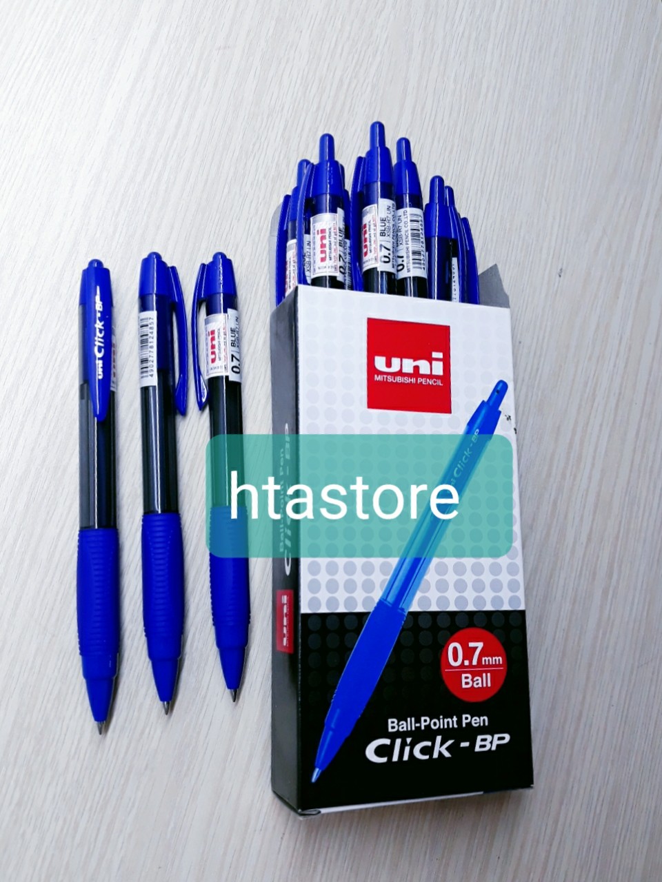 Hộp 12 bút bi bấm Uni Click BP XSB-R7 ngòi 0.7mm chất lượng Nhật Bản