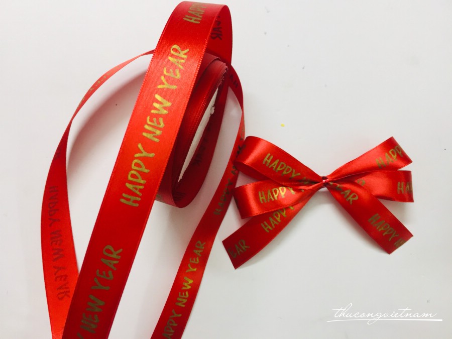 Ruy băng Happy New Year bản 2cm